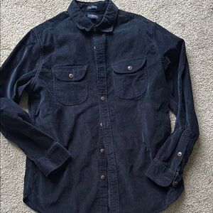 J. Crew Men's Navy Corduroy Button-Down Shirt